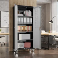 Recilock - Gabinete Metálico Alto 5 Niveles Accs. Panel De Herramienta - Tc-02 Black & Gray