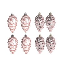 Magideal - 8 Colgantes Navideños Con Forma De Piña, Colgantes Para De Navidad, Mini Bolas Navideñas, Decoración Navideña Para El Festival De Otoño, Accesor Oro Rosa