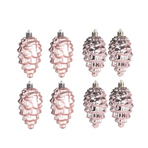 Magideal - 8 Colgantes Navideños Con Forma De Piña, Colgantes Para De Navidad, Mini Bolas Navideñas, Decoración Navideña Para El Festival De Otoño, Accesor Oro Rosa