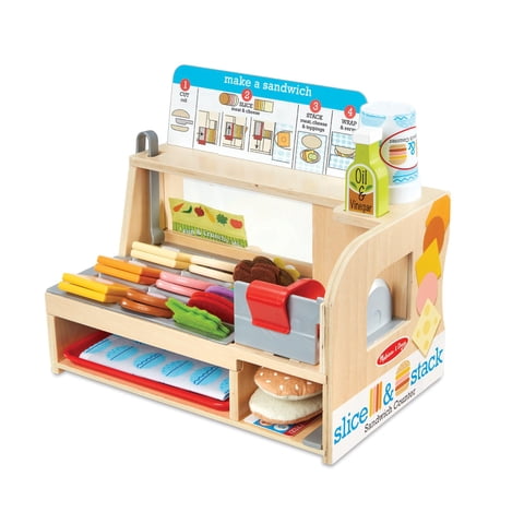 Mostrador De Madera Para Rebanar Y Apilar Sándwiches Toy Melissa & Doug