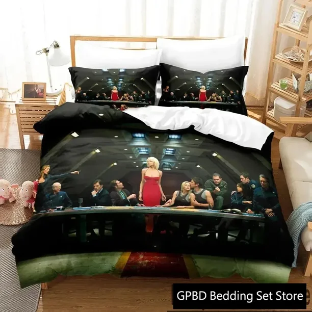 Battlestar Galactica Bedding Set Boys Girls Duvet Cover Pillowcase Bed boys Adult