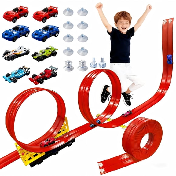 Pista De Carreras Flexible Diy De 5 M Con 8 Autos