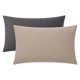 thumbnail image 1 of REGALWOVEN Juego de 2 Fundas de Almohada de Algodón, Fundas de Almohada Suaves y Frescas con Cierre de Sobre, Fundas de Almohada para Mujeres y Hombres Gris - Caqui Queen, 1 of 5