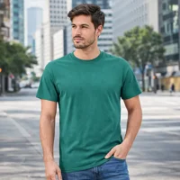 Creaprint - Polera Algodon Mc Unisex Verde Jade Talla L