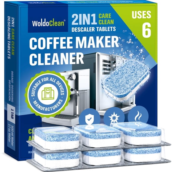 Descalcificador WoldoClean 6 × 16 g Tabletas 2 en 1 para Cafetera