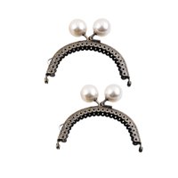 Bothyi - 2 Piezas De Marco De Cierre De Beso, Cierre De Monedero Retro Para Billetera, Tela, Bolso, 8,5 Cm