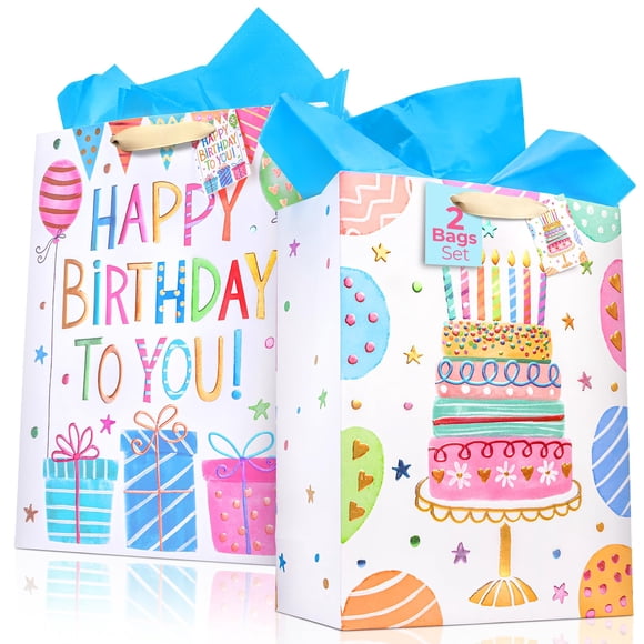 Bolsas de regalo Craftorama 41 cm (2 unidades) – Cumpleaños
