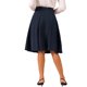 thumbnail image 3 of INSPIRE CHIC Falda Midi Acampanada Vintage de Mujer con Cintura Alta Elástica y Botones Decorativos XS Azul Oscuro, 3 of 6