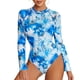 thumbnail image 1 of Traje de baño de una pieza con camiseta de manga larga y protección contra erupciones para mujer, 1 of 7