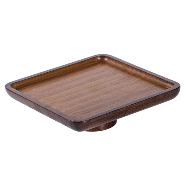 Soporte De Madera De Bambú Para Tartas, Expositor De Alimentos Con Base Alta Para Cocina, Bodas, Color Marrón, 20 X 20 X 6 Cm