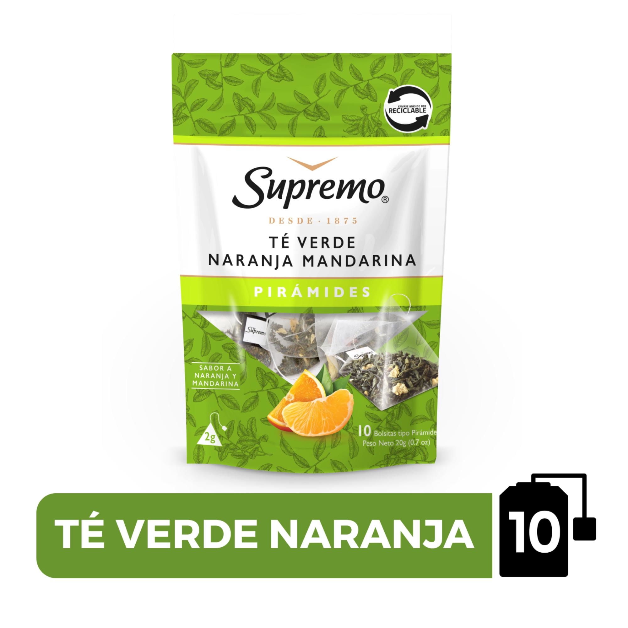 Té Pirámide Verde Naranja Mandarina Bolsa 10 Un Supremo