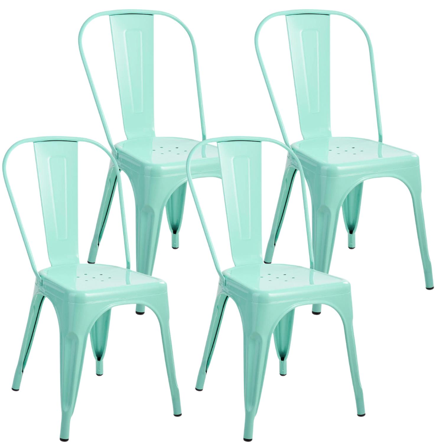 Pandalino - Pack 4 Silla Tolix Acero Menta | Resistente Para Exterior E Interior