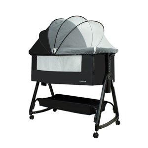 Bebesit - Cuna Colecho Balancin Cloud Colchón Mosquitero Canasto Negro