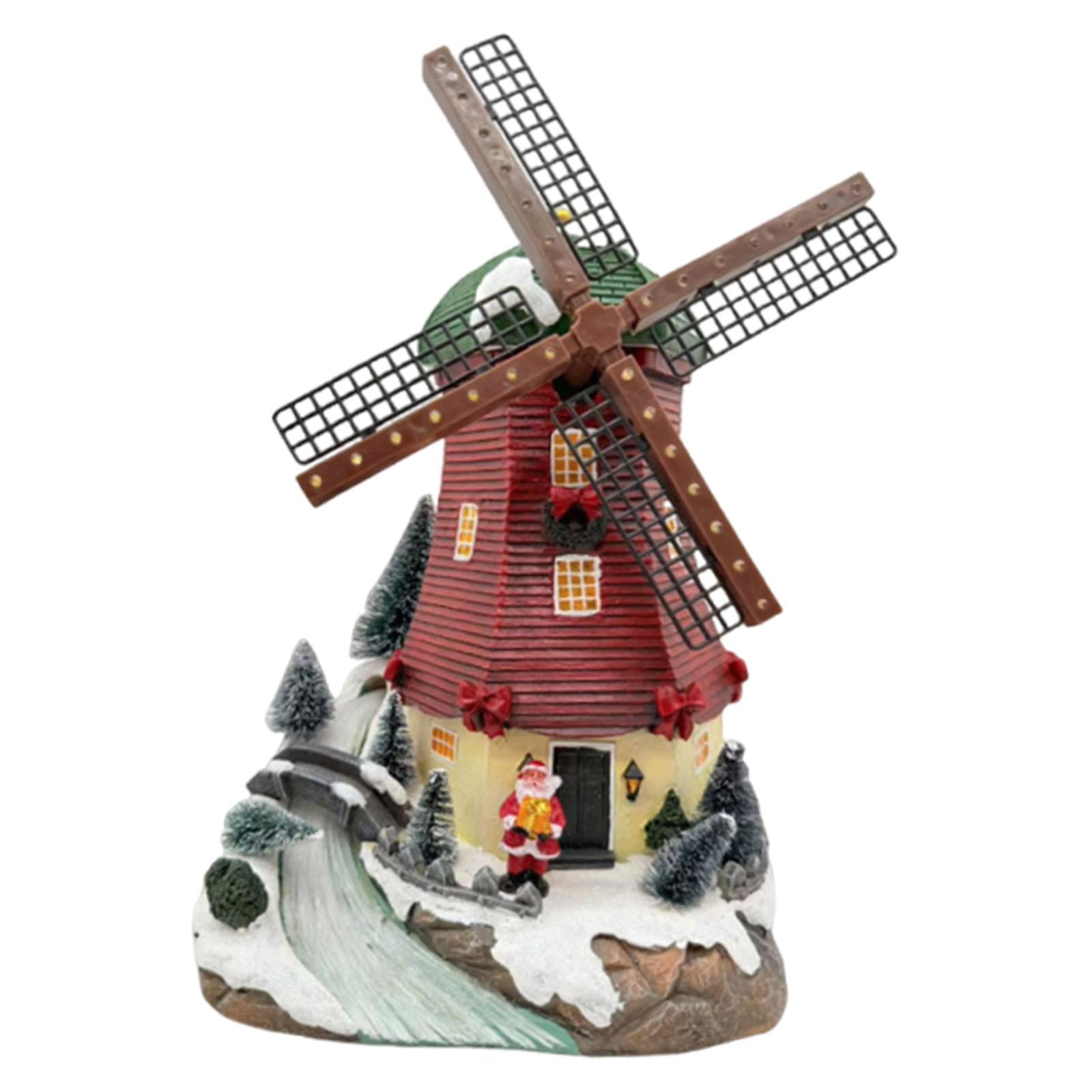 Magideal - Estatua De Molino De Viento Navideño Con Luz Y Música. Regalo De Navidad Para Dormitorio, Oficina O Hogar.