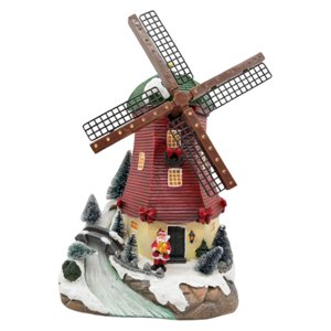 Magideal - Estatua De Molino De Viento Navideño Con Luz Y Música. Regalo De Navidad Para Dormitorio, Oficina O Hogar.