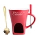 thumbnail image 5 of Taza Para Fondue De Chocolate Fundidor De Chocolate Hogar Aniversario Helado Hot Pot Taza Roja, 5 of 5