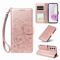 Funda Billetera Foxdock Compatible Con Samsung Galaxy A35 5G, Diseño Perrito Tierno, Ranuras Para Tarjetas Y Soporte Plegable