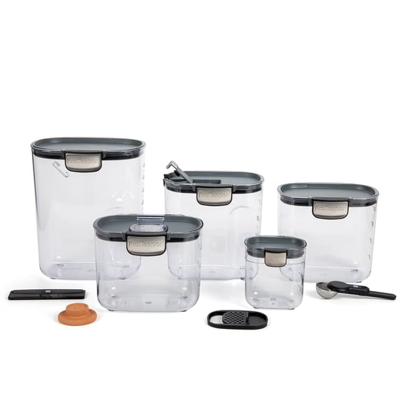 Juego de recipientes de almacenamiento de alimentos ProKeeper+ de 9 piezas de plástico transparente