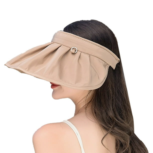 Sombreros plegables con visera para mujer, de ala ancha, para verano, plegables