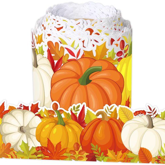Cinta decorativa Auzesto 20 m – Decoración otoñal con calabazas y hojas de arce