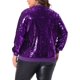 thumbnail image 3 of Chaqueta Metálica de Talla Grande para Mujer de Agnes Orinda Chaquetas Bomber de Lentejuelas para Fiesta 2X Púrpura, 3 of 6