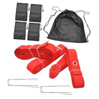 Magideal - Kit De Líneas Delimitadoras Para Voleibol De Arena Con Anclajes Metálicos, Multifuncional Para Patio Trasero, Fácil Instalación, Línea De 52,5 Y 26,2 Rojo