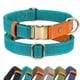 thumbnail image 1 of Collar para perro Didog, duradero, ajustable, de lona y piel, color verde azulado, 1 of 3