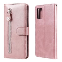 Gangxun - Funda Con Cremallera Para Samsung Galaxy A02S, Carcasa Cartera De Cuero Pu Con Soporte Y Tarjetero