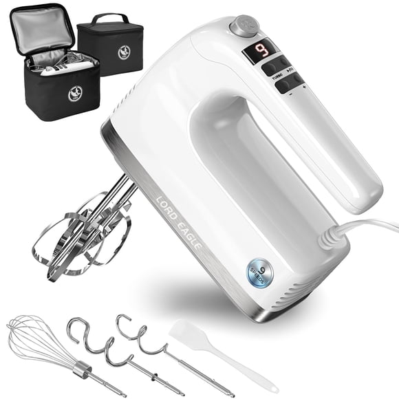 Batidora de mano Lord Eagle de 9 velocidades, 500 W, con 6 accesorios