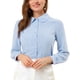 thumbnail image 1 of INSPIRE CHIC Blusa de Mujer con Cuello Peter Pan Casual de Negocios de Manga Larga Camisas de Trabajo con Botones 3XL Azul Claro, 1 of 4