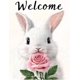 thumbnail image 1 of Letrero estaño conejo Pascua retro conejo vintage metal hogar jardín sala decoración pared Pascua 20x30cm, 1 of 6