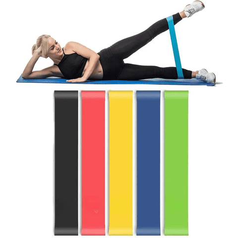 Genérica - Set 5 Bandas De Resistencia Elásticas Gym Casa Yoga