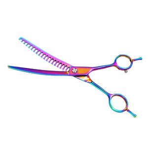 Ioensy - Tijeras Chunker Curvadas Hacia Abajo Para Cortar El Cabello, Herramienta De Corte De Cabello De Acero Inoxidable De 7 Pulgadas