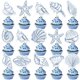 thumbnail image 1 of Adorno para cupcakes KINGZONE 26 uds. Tema de conchas marinas, 1 of 7