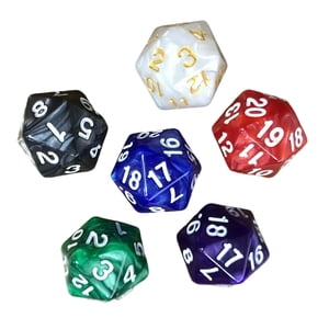 Magideal - 6 Uds Dados De Juego De 20 Caras, Dados D20, Regalos De Fiesta Juguetes De Enseñanza De Matemáticas Dados Poliédricos, Dados De 20 Caras, Para Bar Ktv