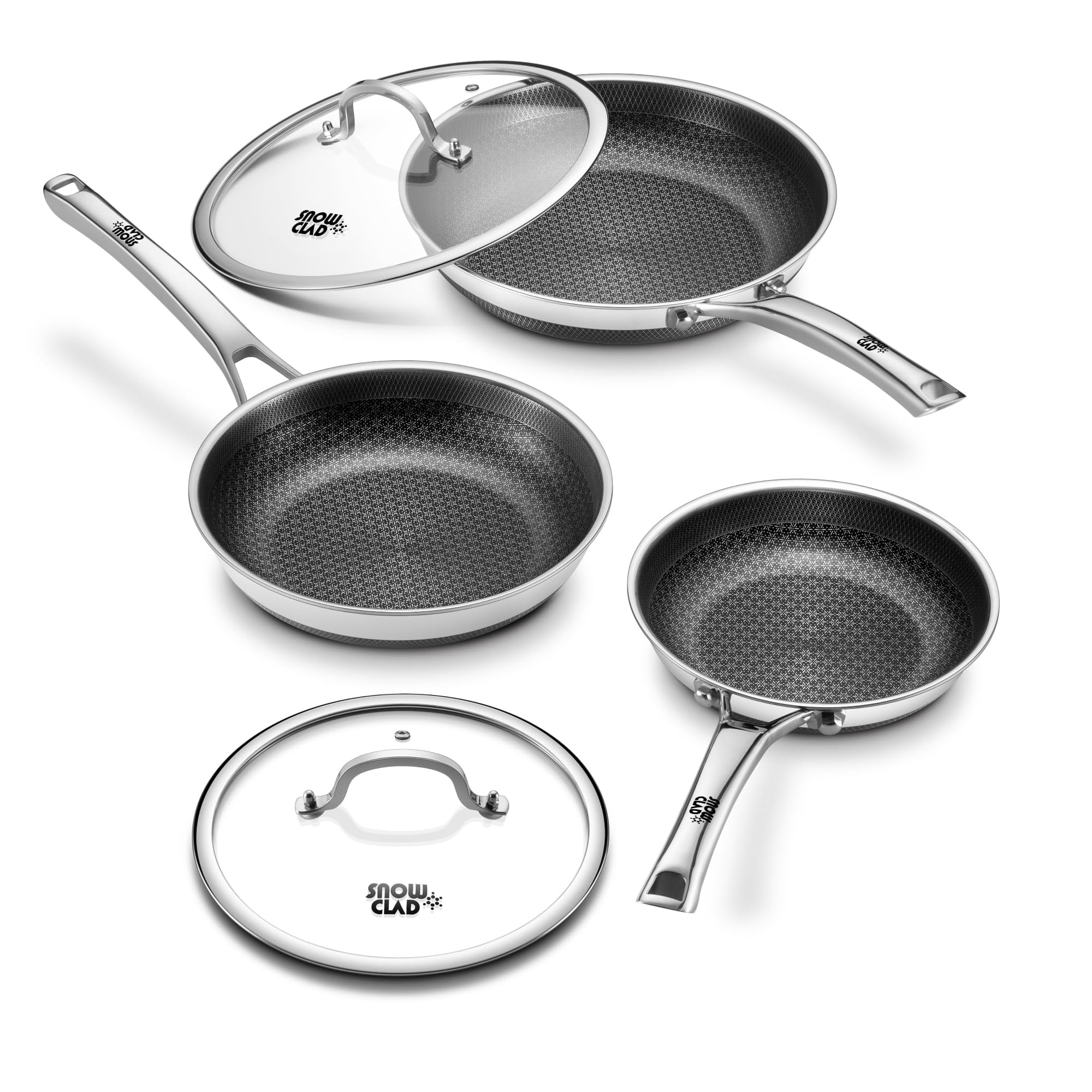 Set De Sartenes Yonida Antiadherentes De Acero Inoxidable 20/24/30 Cm