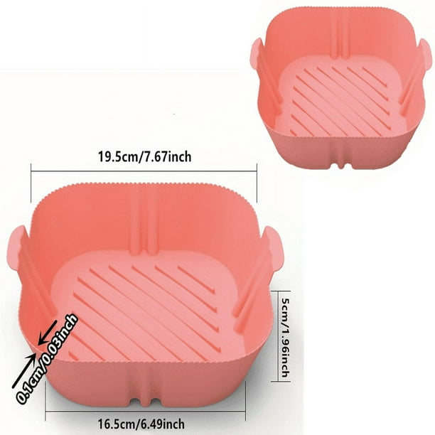 1/2PCS Square Air Fryer Silicone Pot Reusable Air Fryers Liners Oven Baking Tray Home Kitchen Air Fryer Accessories 7.67''x6.49''x1.96''