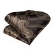 thumbnail image 5 of Corbata Ascot hombre con paño y colleras. Modelo Café Oscuro Flores, 5 of 6