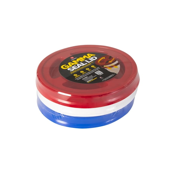 Tapa de cubo Gamma2 Gamma Seal, paquete de 3 unidades, 3,5 L, 28 litros, rojo/blanco/azul