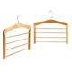 thumbnail image 3 of 2 Piezas 4 Niveles De Pantalones De Madera Percha Armario De Almacenamiento Organizador Marrón Claro, 3 of 5