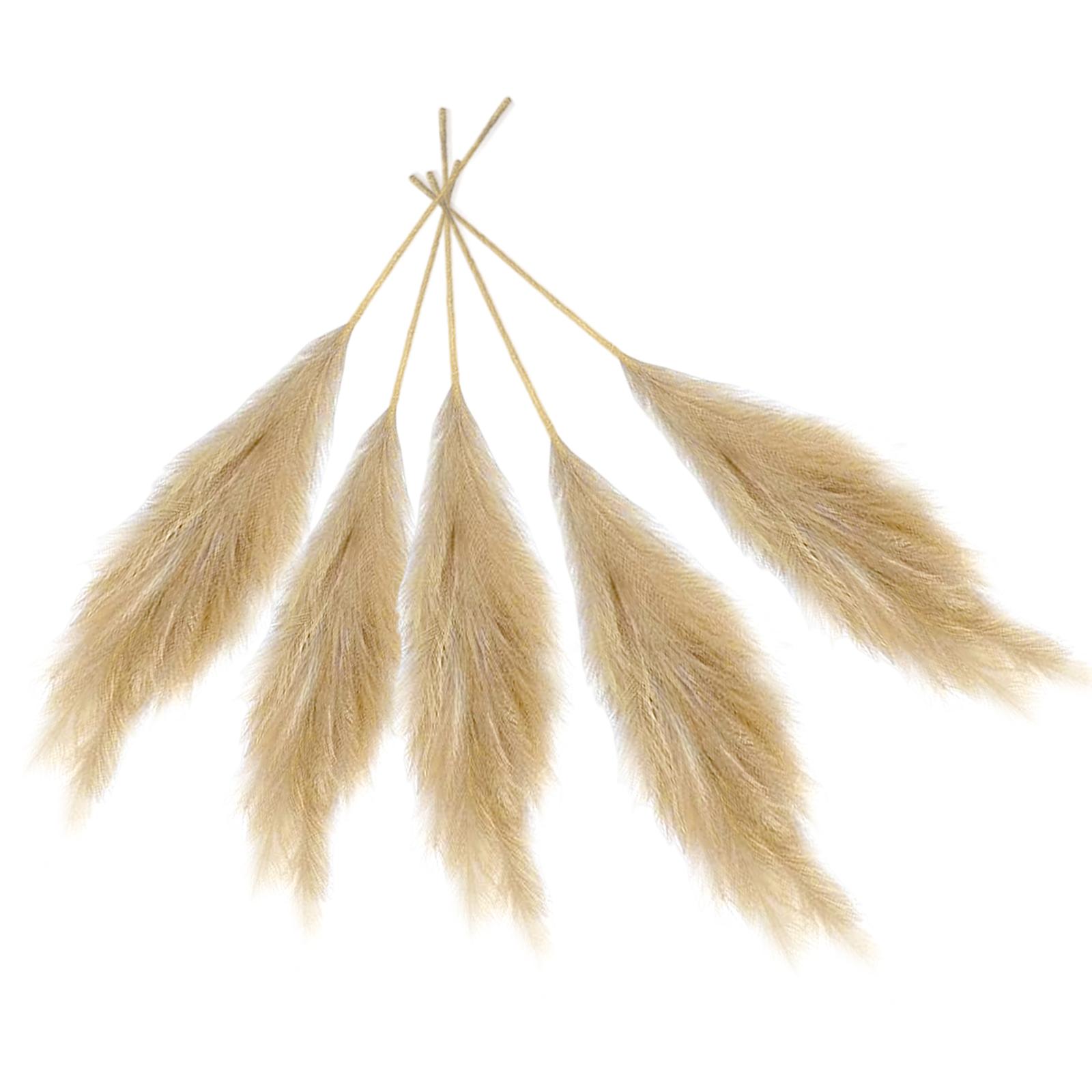 Magideal - Decoración De Ramas De Hierba Artificial , 5 Tallos, 27 Pulgadas, Simulación De Flores Secas, Decoración De Habitación, Ramo Para Jarrón, Boda, D , Marrón Claro