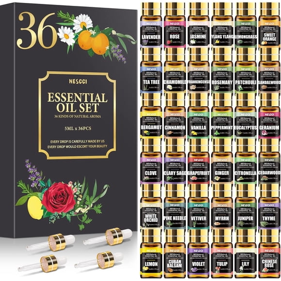 Set Aceites Esenciales Nescci 36 x 5ML Aromaterapia Natural