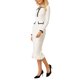 thumbnail image 4 of INSPIRE CHIC Vestido de Mujer de Manga Larga con Ribete en Contraste, Volantes, Otoño Invierno, Tejido de Punto Ajustado, Talla L, Blanco, 4 of 5