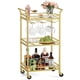 thumbnail image 1 of Carrito De Bar Home Serving Con Estante De 3 Niveles De Acero Dorado Pálido, 1 of 9