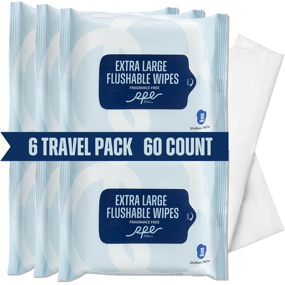 Toallitas húmedas desechables RPE Life sin perfume, paquete de 6 unidades, 60 unidades
