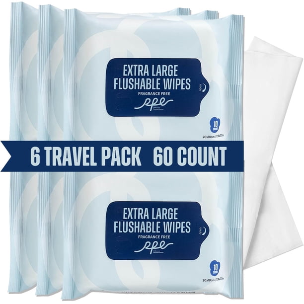 Toallitas húmedas desechables RPE Life sin perfume, paquete de 6 unidades, 60 unidades
