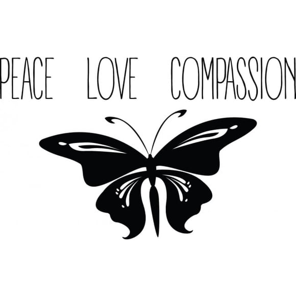 Decomural Butterfly Peace Love WS-44124