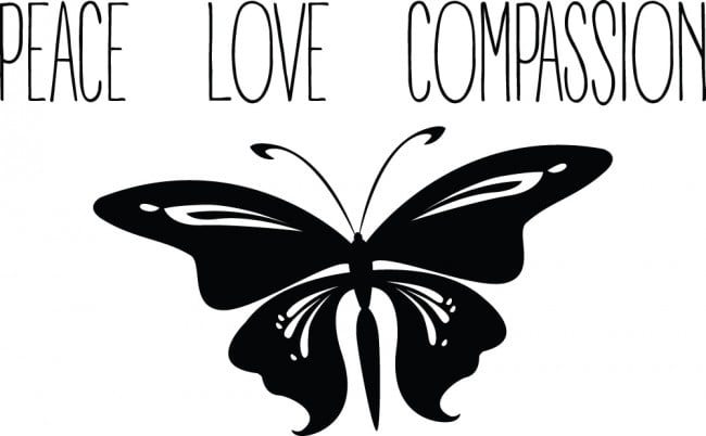 Rienda Libre Graphics - Decomural Butterfly Peace Love Ws-44124