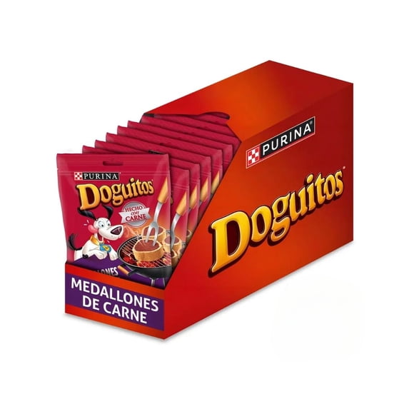 Caja Snack Perros Doguitos Medallones De Carne 15x 65 Grs.
