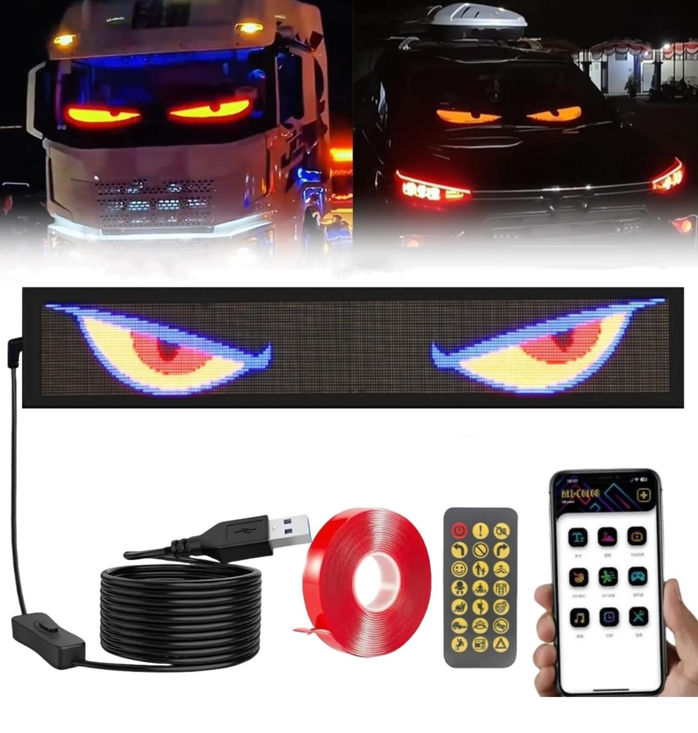 Genérico - Letrero Led Para Auto Con Control 16X64